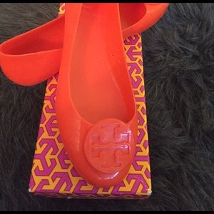 Tory Burch Jelly Reva Flat In Equestrian Orange