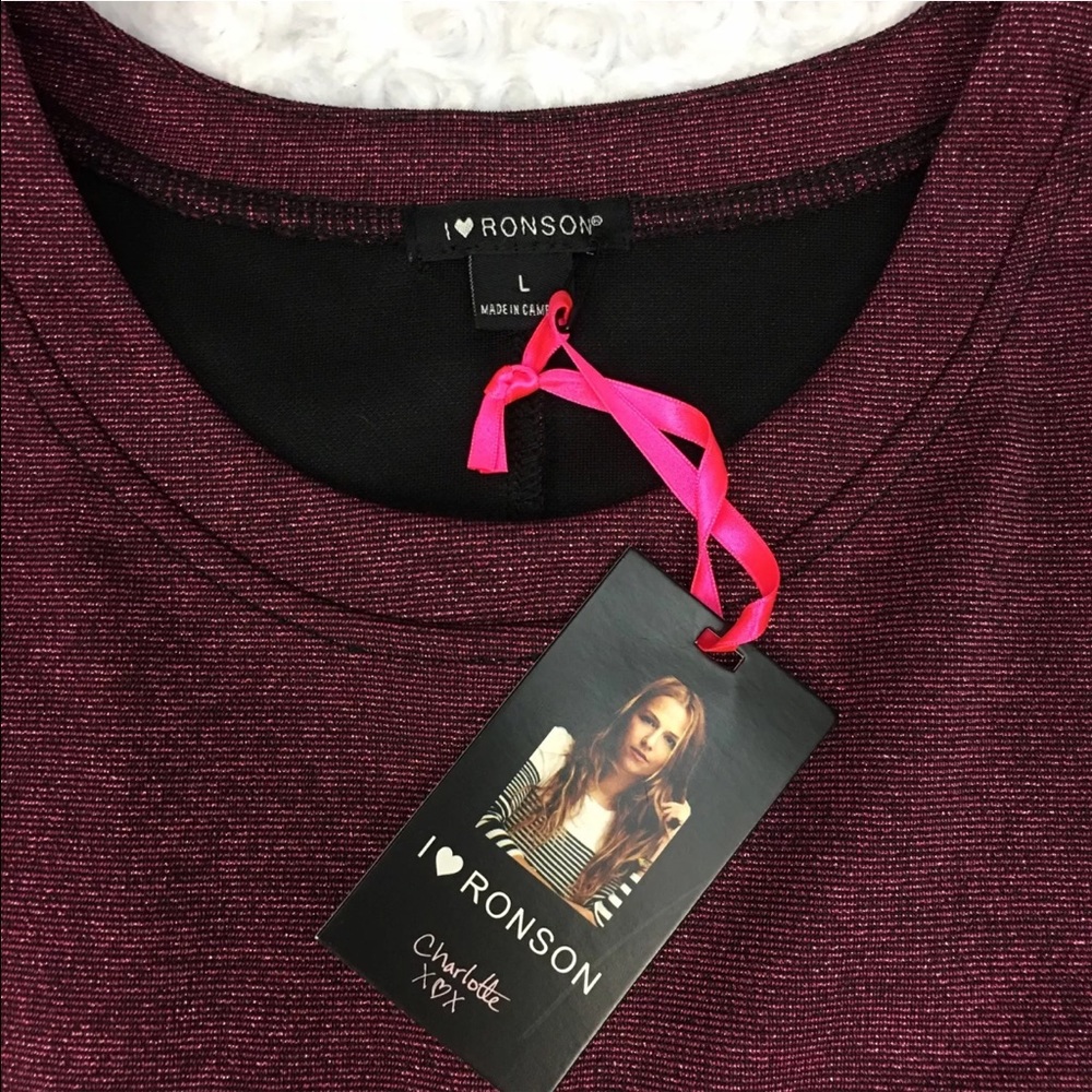 NWT Black and Pink Metallic Longsleeve Sweatshirt - Picture 5 of 8