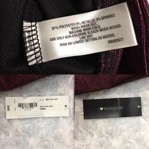 NWT Black and Pink Metallic Longsleeve Sweatshirt - Picture 7 of 8