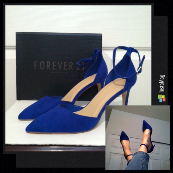 Forever 21 Shoes - Forever 21 Cobalt Blue Heels