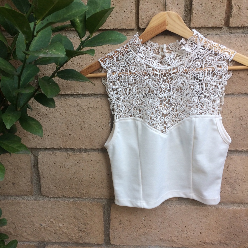 White Lace Crop