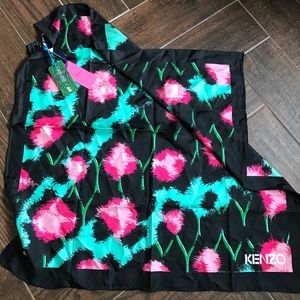 H&M x Kenzo Pure Silk Patterned Scarf NWT