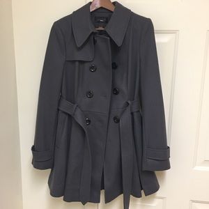 Pleated pea coat