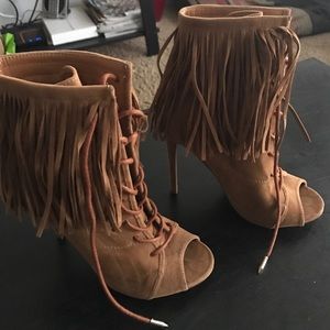 Shoe Republica chestnut fringe booties