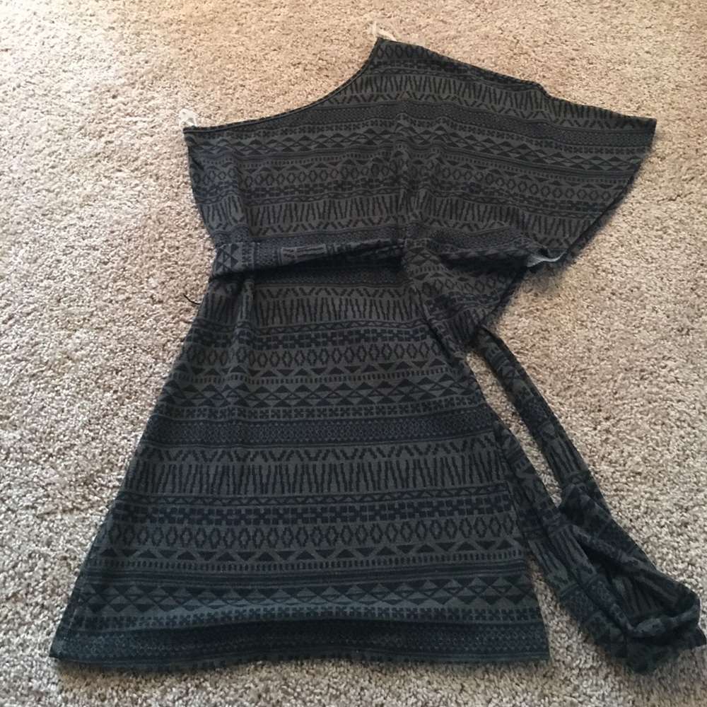 One shoulder Aztec sweater dress