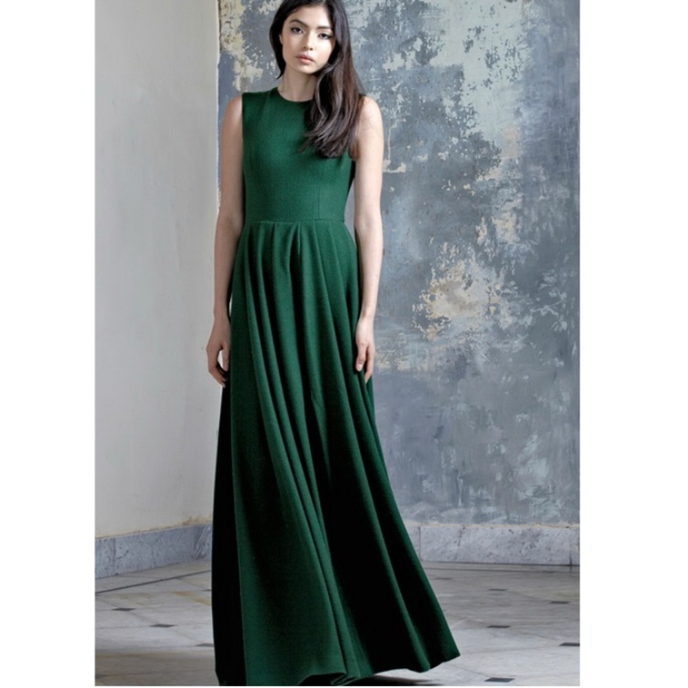 Lara Khoury long Emerald Green Dress