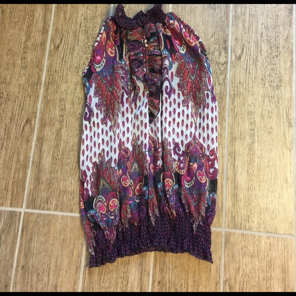 Bebe sheer ruffle top - Picture 1 of 2