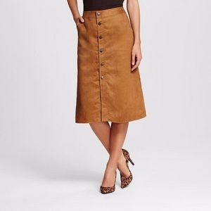 NWT Mossimo Faux Suede Button Front Skirt Sz 6