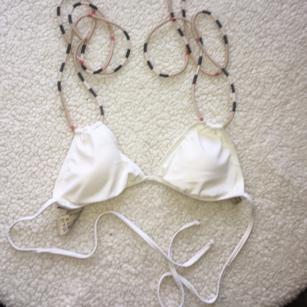 White Burberry London bikini top size small