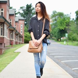 Vintage Navy Blue Blouse