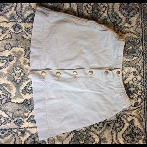 Denim Button Front A-Line mini skirt