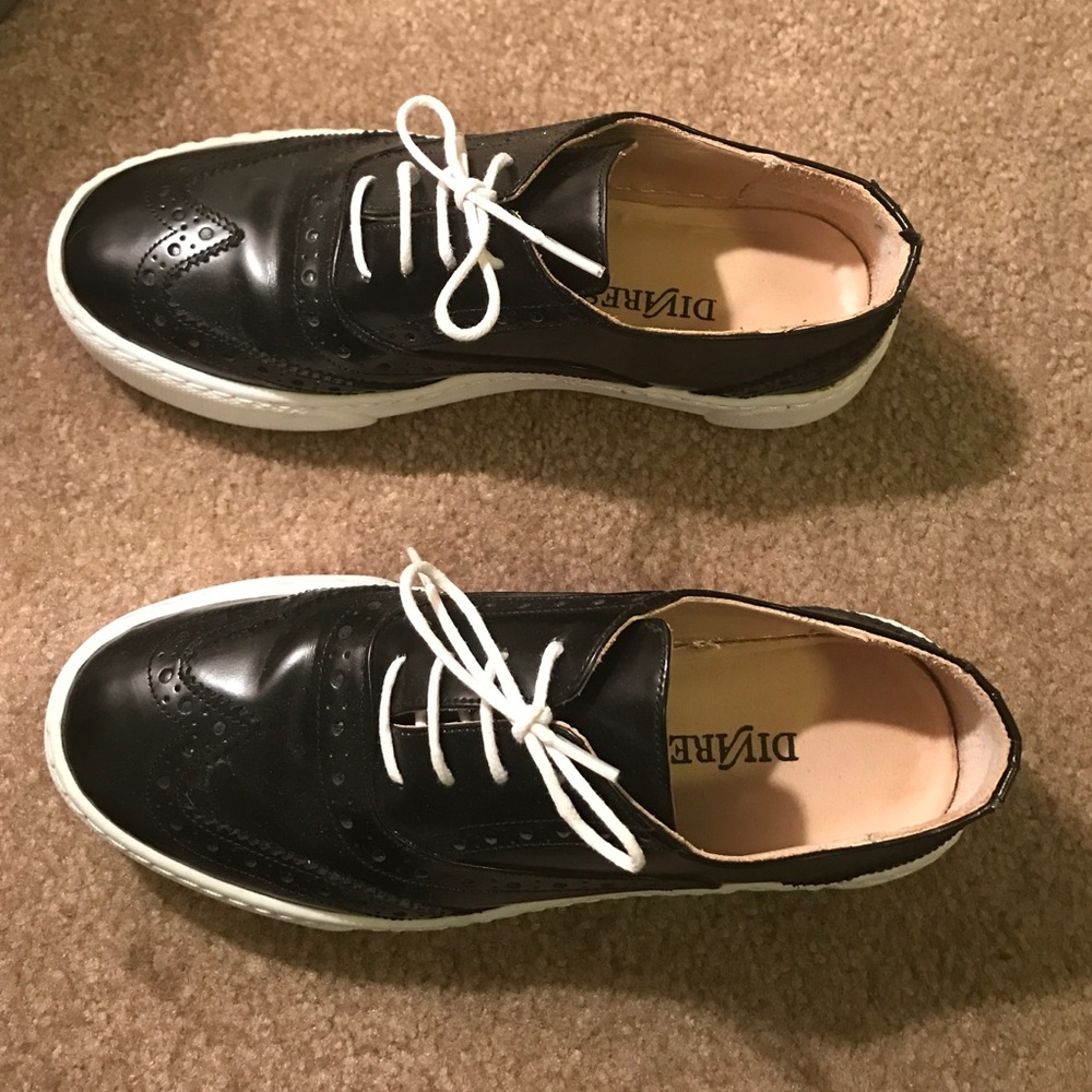 Black and white shoes