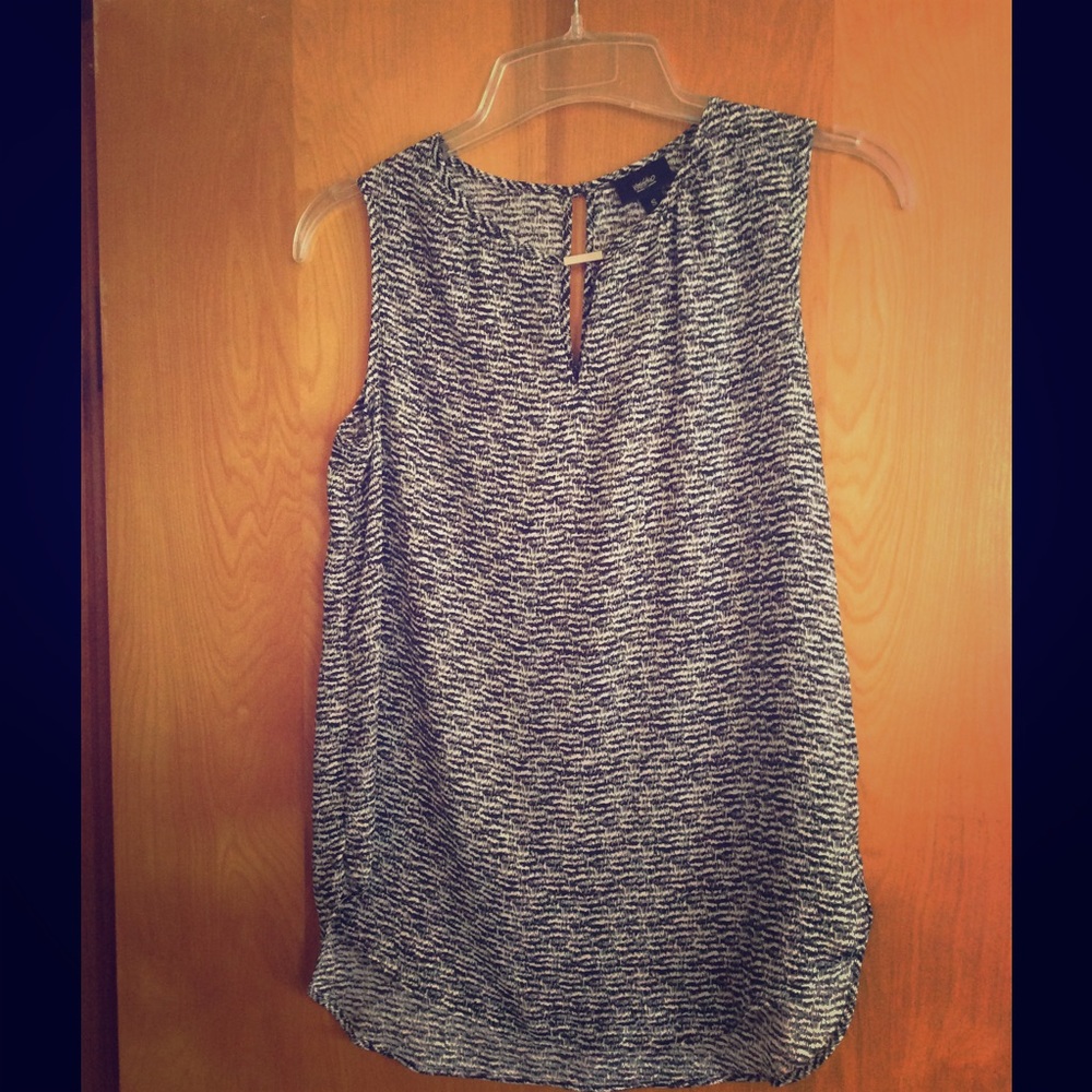 NWOT Zebra Print Blouse w/ Silver Accent