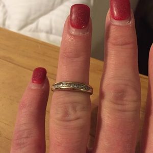 Gold band with diamonds