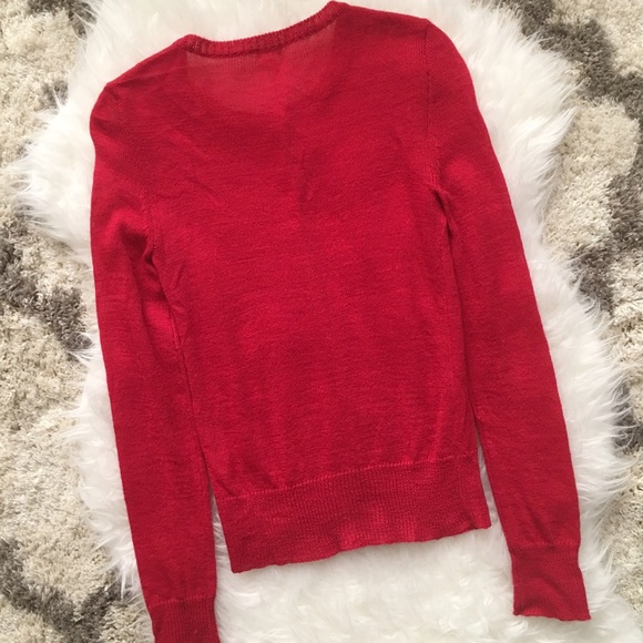 J. Crew Factory Red Featherweight Wool Crewneck Sw - Picture 2 of 4