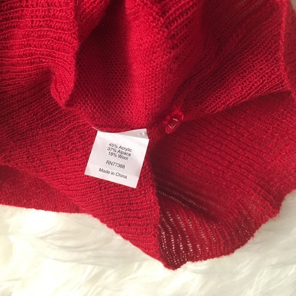 J. Crew Factory Red Featherweight Wool Crewneck Sw - Picture 4 of 4