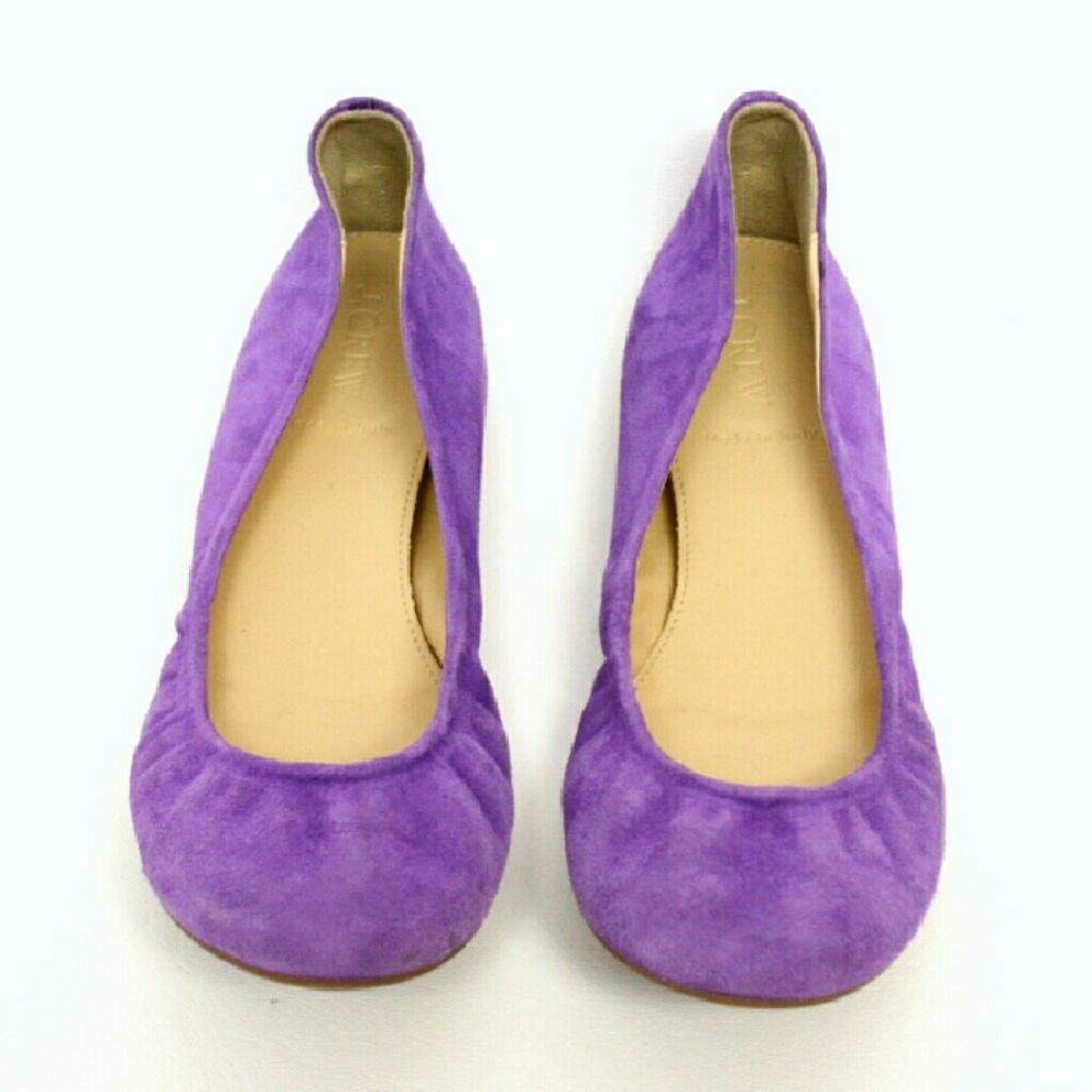 J. Crew "Cece" Purple Suede Ballet Flats