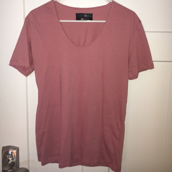 deep scoop neck tee