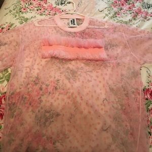 Lazy Oaf heart mesh shirt/dress