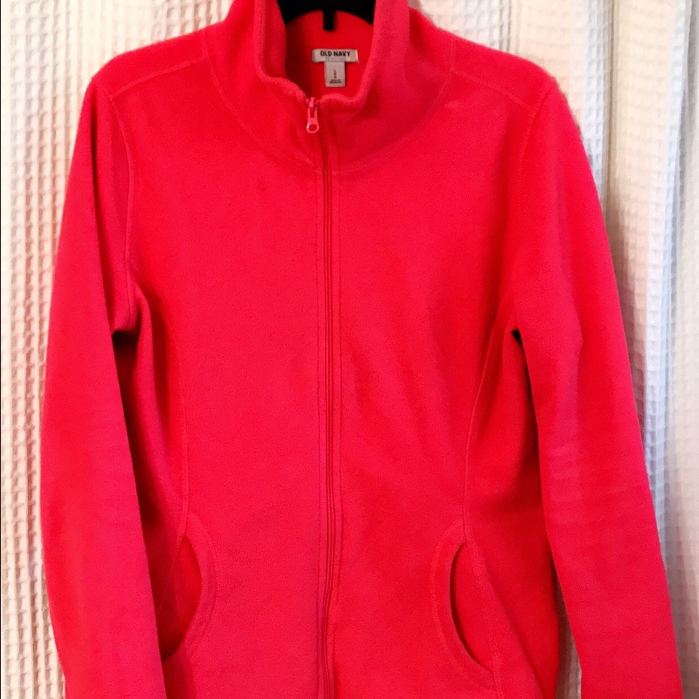 Old Navy Neon Pink/Red zip-up fleece