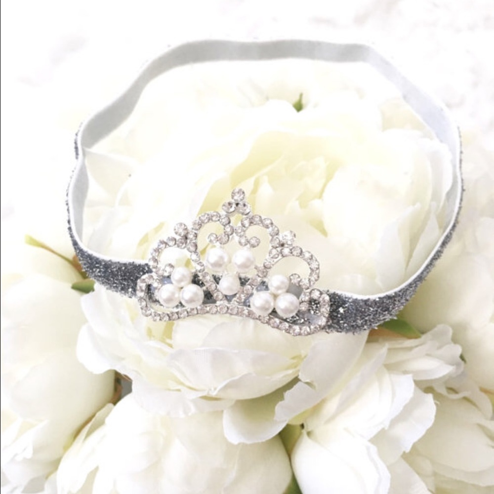 Baby headband- Crown Pearls Elastic Headband