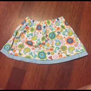 Skirt With Colorful Flowers And Birds