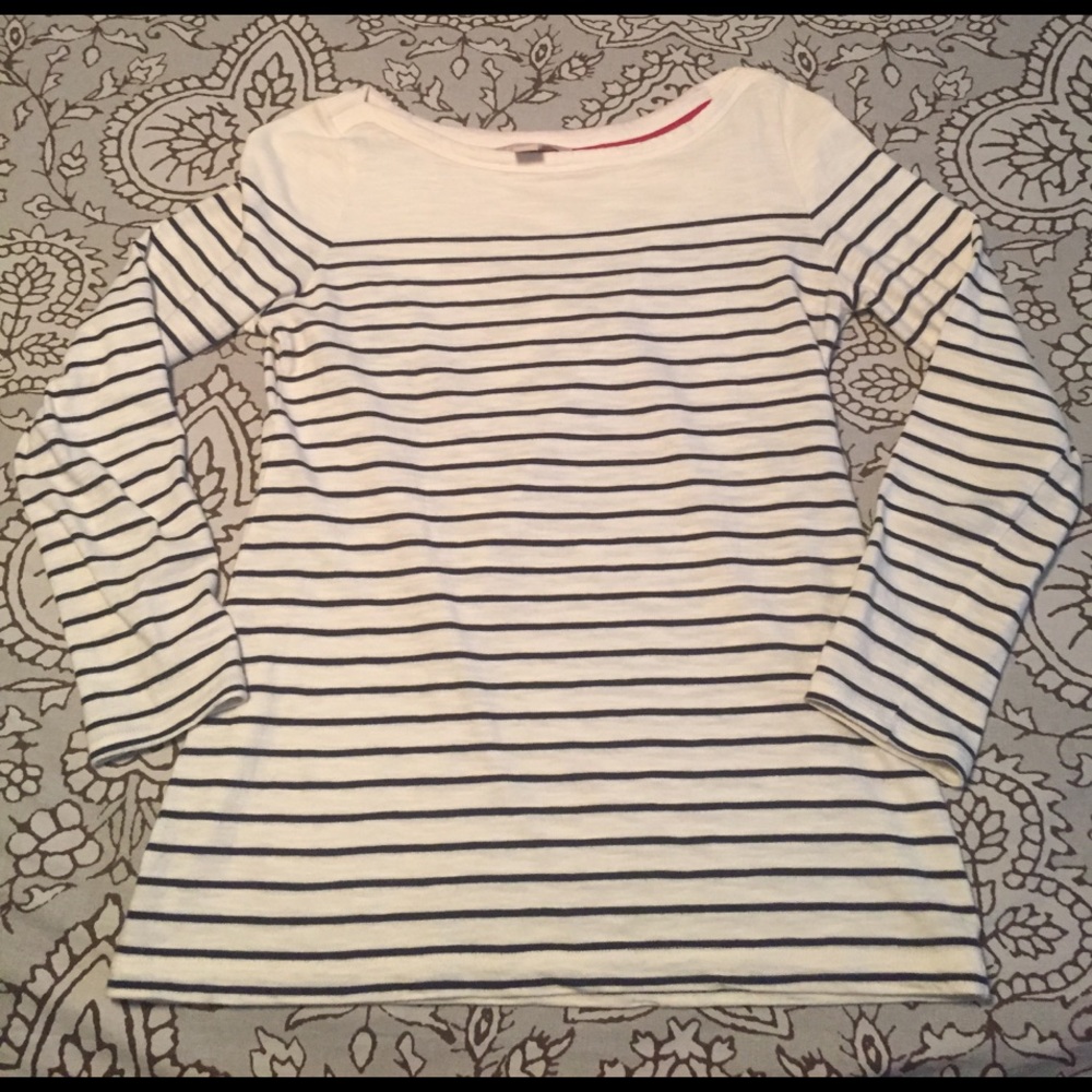 Banana Republic nautical stripe 3/4 sleeve top