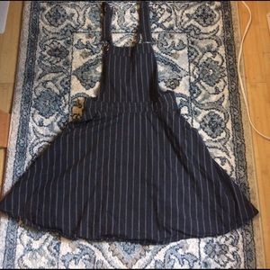 Striped Skirt-Overalls