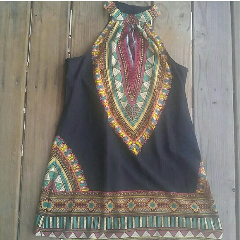 Tribal Print Shirt Dress