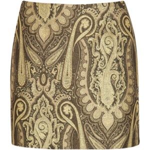 Alice + Olivia Yolanda Gold Brocade Mini Skirt 4