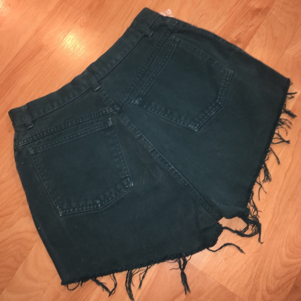 VINTAGE Memphis teal high waisted cutoffs - Picture 2 of 4