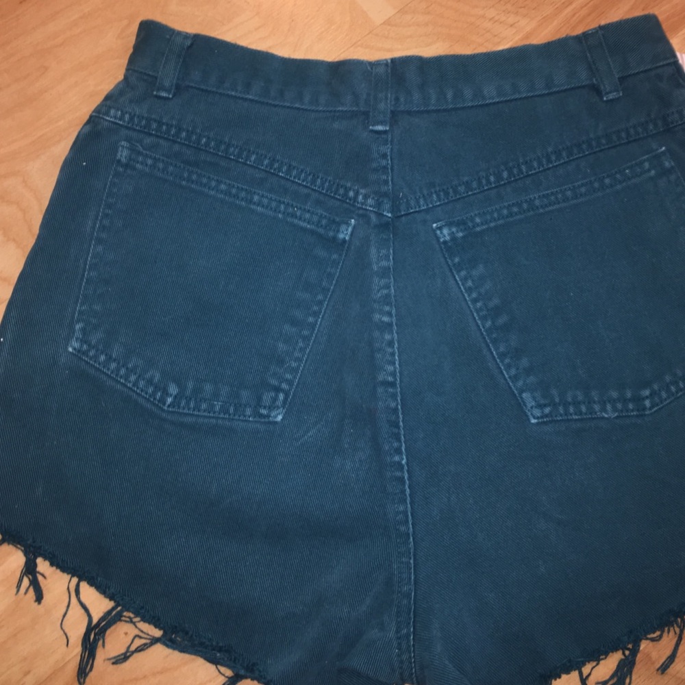 VINTAGE Memphis teal high waisted cutoffs - Picture 3 of 4