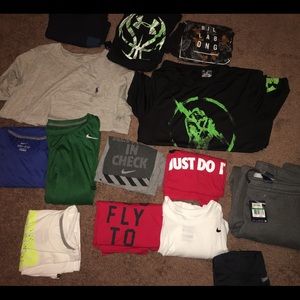Nike, polo, billa bong, under armor shirts