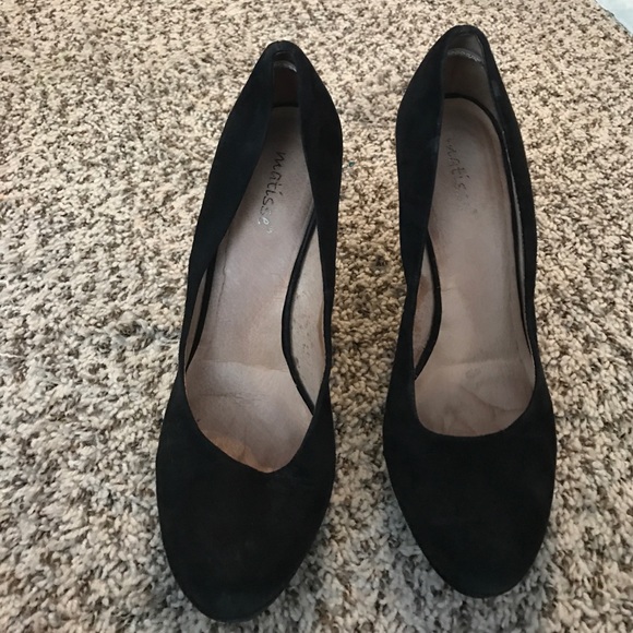 Matisse Black Suede Wedge Heels - Picture 2 of 4