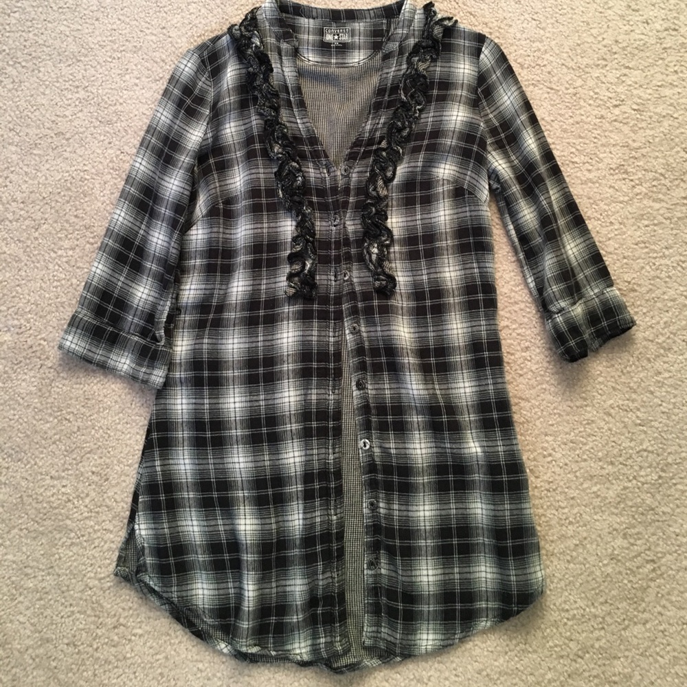 Flannel Button Down dress top