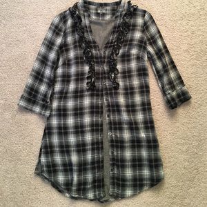 Flannel Button Down dress top