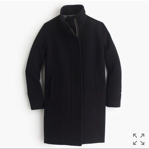 JCrew Black Stadium Cloth Cocoon Coat