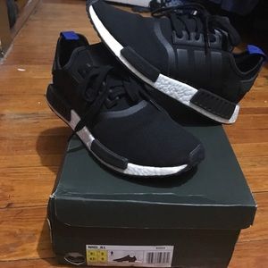 Adidas NMD_R1 black w/blue size 9 1/2