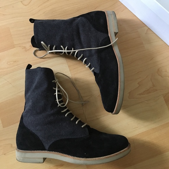 Maison Martin Margiela MM6 suede lace up flat boot - Picture 2 of 4