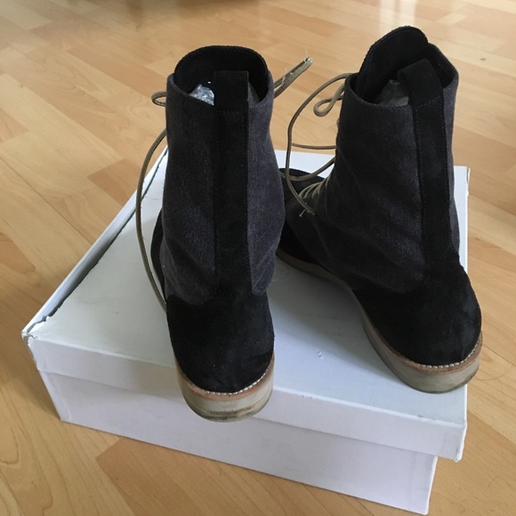 Maison Martin Margiela MM6 suede lace up flat boot - Picture 3 of 4