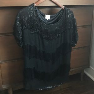 PARKER XS Black sequins shirt