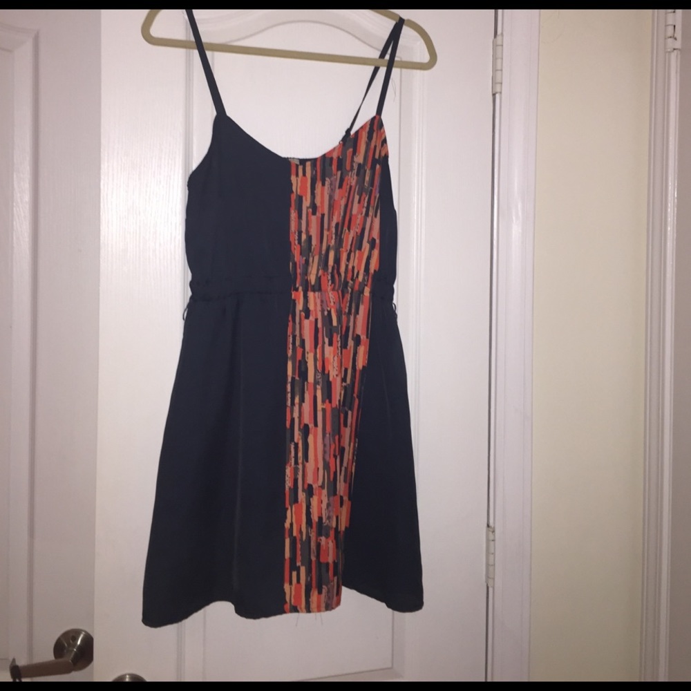 short blue patterned dress