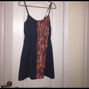 short blue patterned dress