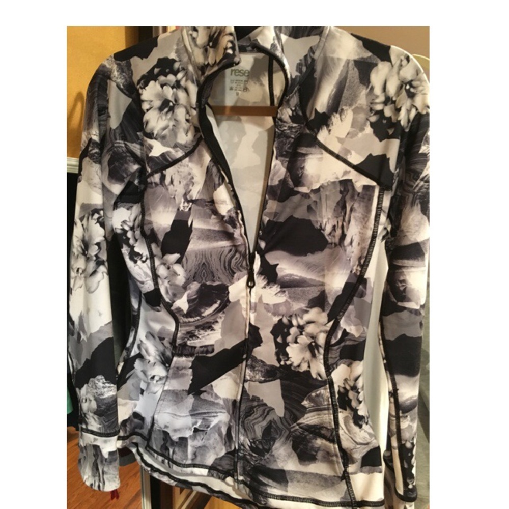 Rese zip up flower pattern fitted jacket