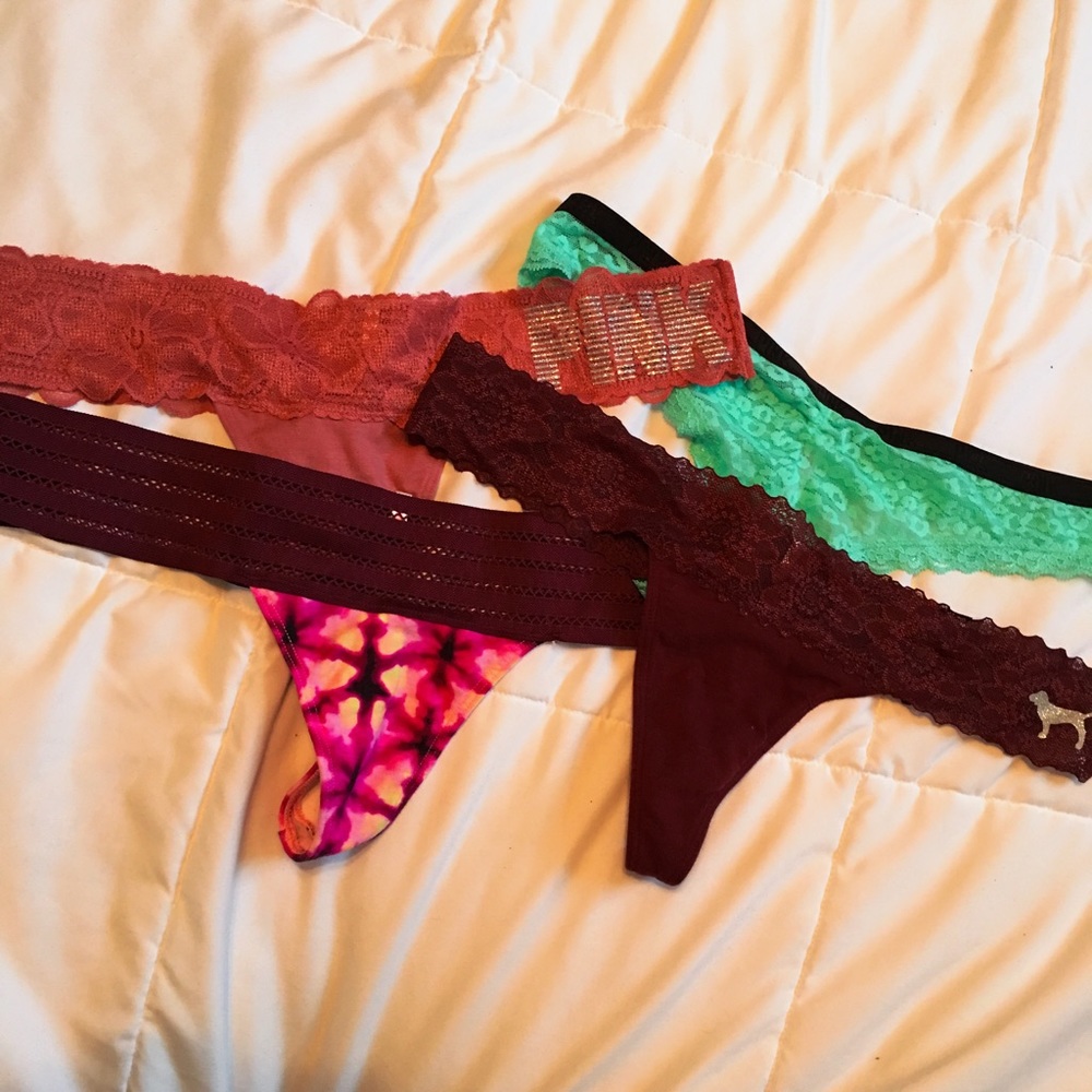 Lot of 4 Victoria's Secret Pink thongs. NWOT