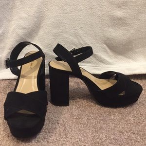 Nine West chunky strapped heels