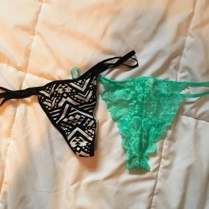 2 Victoria's Secret Pink strappy thongs. NWOT