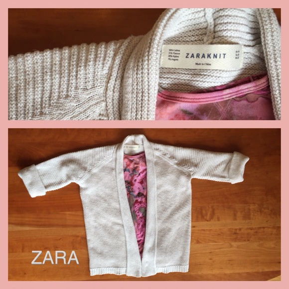 Zara Sweaters - ZARAKNIT Open Front Cream Cardigan w/  3/4 sleeves