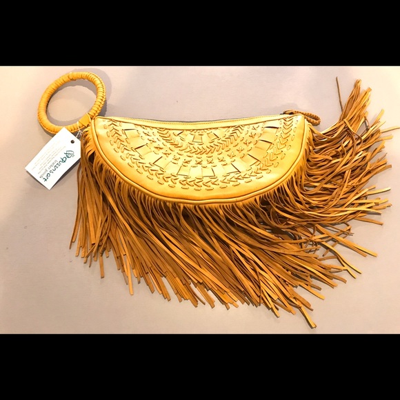 Vintage Bags - Leather Fringe Wristlet Clutch Vintage Bags - Leather Fringe Wristlet Clutch
