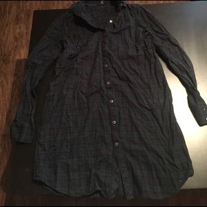 Green navy plaid tunic